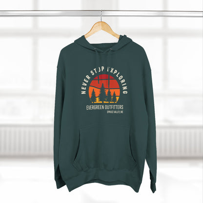 Explore More: Cozy Three-Panel Fleece Hoodie, Adventure Sweatshirt, Outdoor Gift, Travel Apparel, Nature Lovers Hoodie