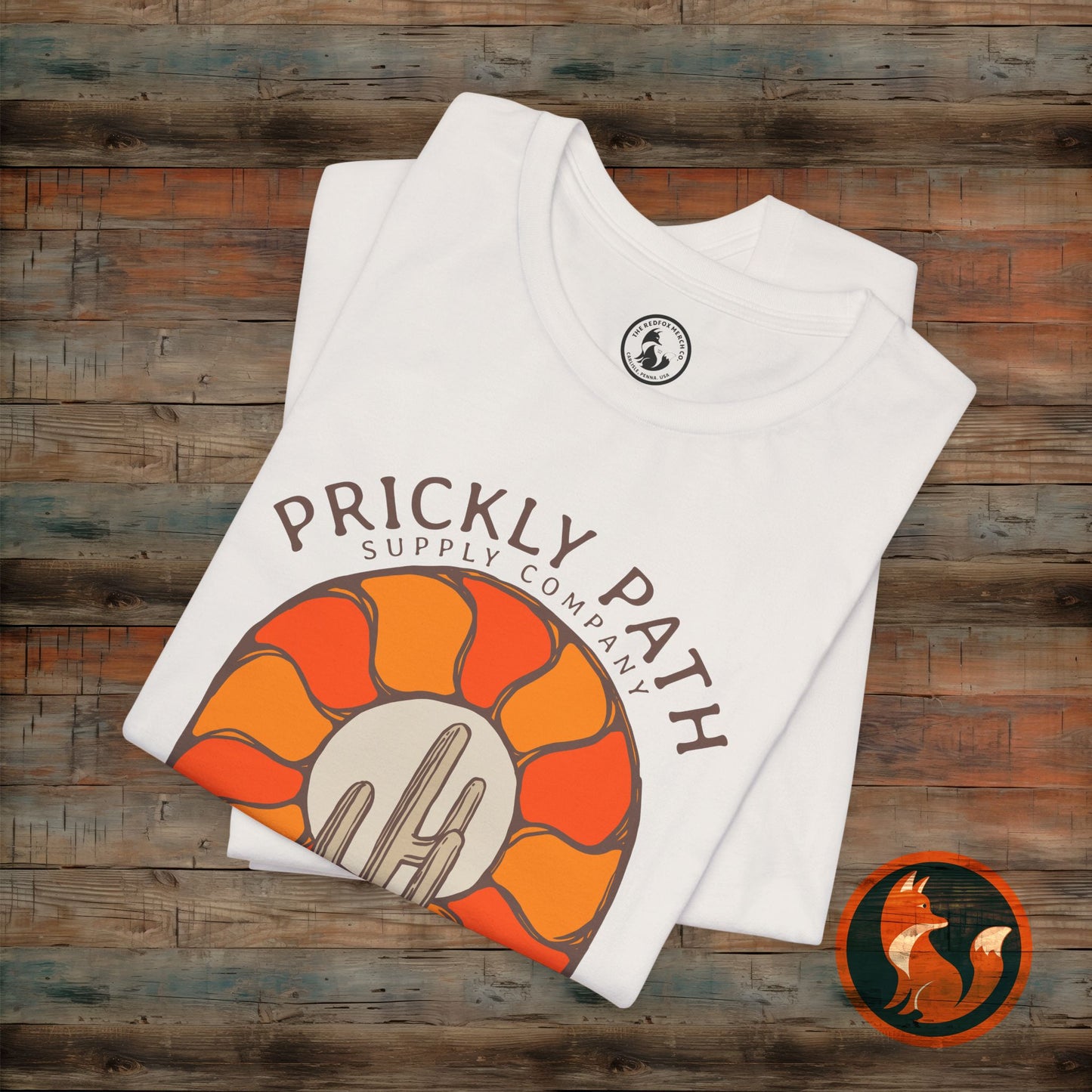 Desert Sunset T-Shirt, Prickly Path Tee, Unisex Graphic Shirt, Outdoor Adventure Apparel, Casual Summer Style