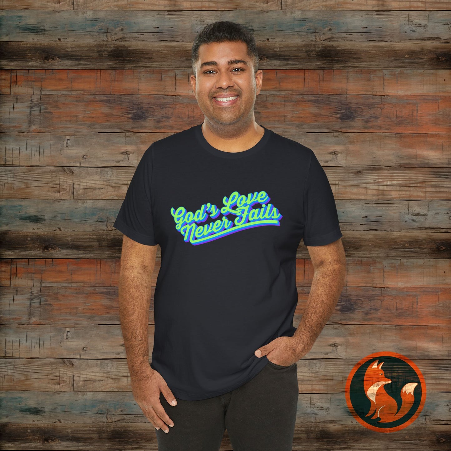 God's Love Never Fails Unisex Tee, Faith-Based Shirt, Religious Apparel, Inspirational T-Shirt, Christian Gifts, Everyday Comfort