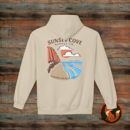 Laguna Beach Sunset Hoodie, Cozy Beachwear, Gift for Him/Her, Summer Apparel, Trendy Fleece