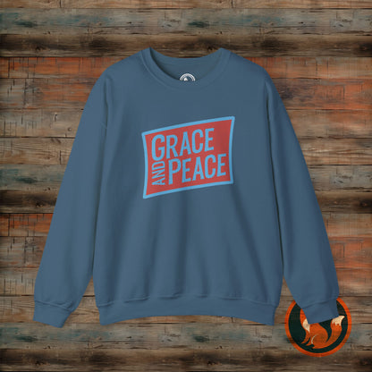 Unisex Crewneck Sweatshirt - Grace and Peace, Cozy Gift, Inspirational Apparel, Fall Fashion, Everyday Wear, Relaxed Style
