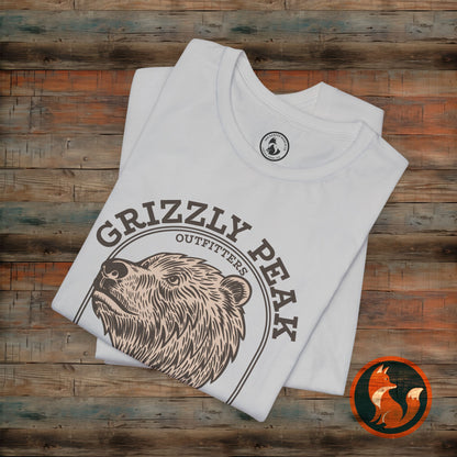 Grizzly Peak Unisex Short Sleeve Tee - Nature Lover's Graphic T-Shirt - Outdoor Adventure, Camping, Hiking Gift, Funny Wildlife Tee