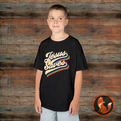 Kids Jesus Saves Tee, Cute Christian Tee, Church T-Shirt, Kids Casual Wear, Faith-Based Apparel