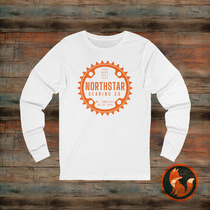 Unisex Jersey Long Sleeve Tee, Cozy Casual Top, Stylish Mountain Biking Apparel, Gift for Mountain Bikers, Outdoor Adventure Shirt