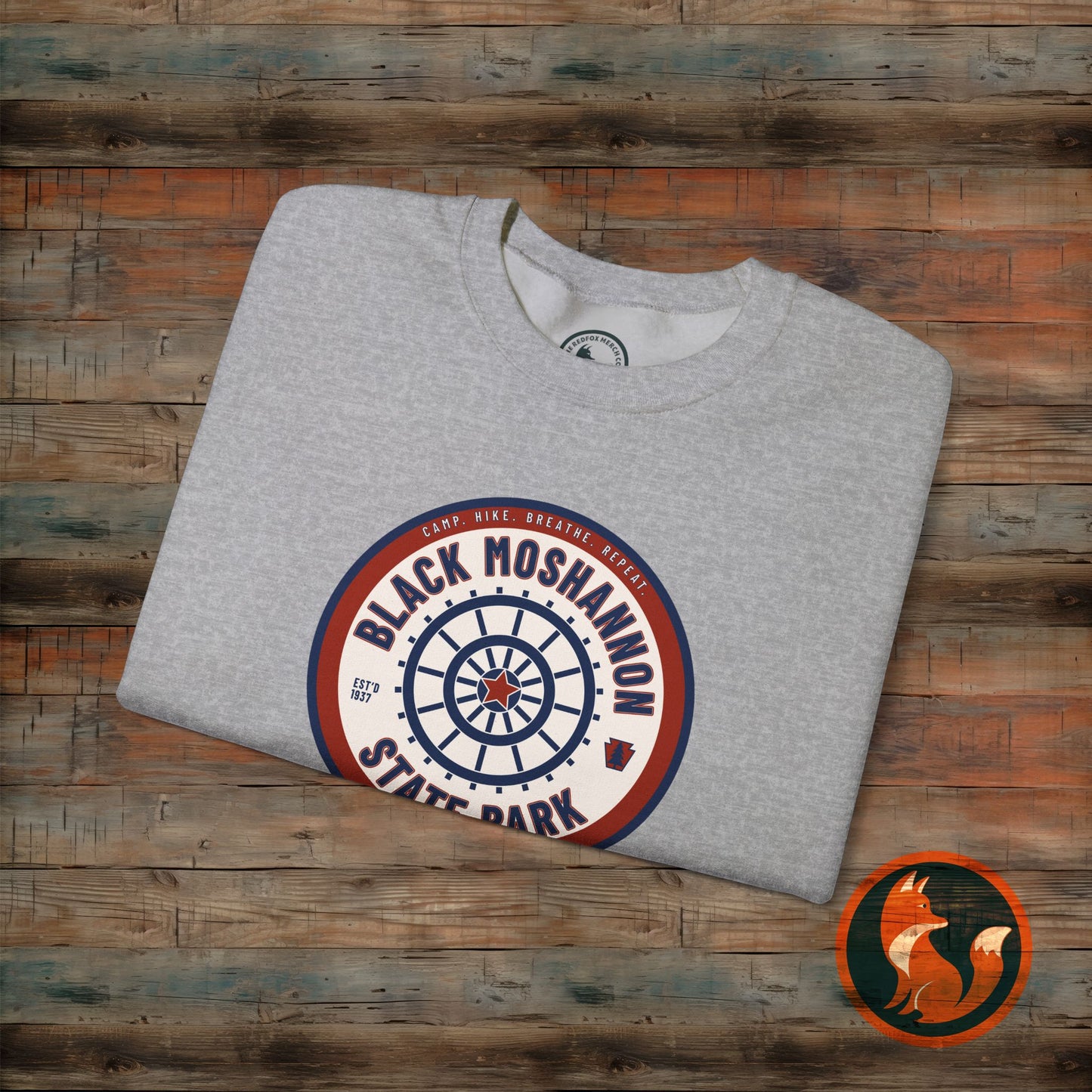 Unisex Heavy Blend™ Crewneck Sweatshirt - Vintage Black Moshanon State Park Design, Outdoor Adventure Wear, Perfect Gift for Nature [...]