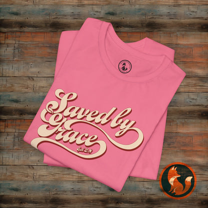 Saved by Grace Unisex Tee, Casual Faith Shirt, Inspirational T-shirt, Christian Apparel, Gift for Believers