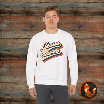 Jesus Saves Crewneck Sweatshirt | Cozy Unisex Pullover | Faith-Inspired Apparel | Perfect for Church, Gifts, Everyday Wear, Casual Style