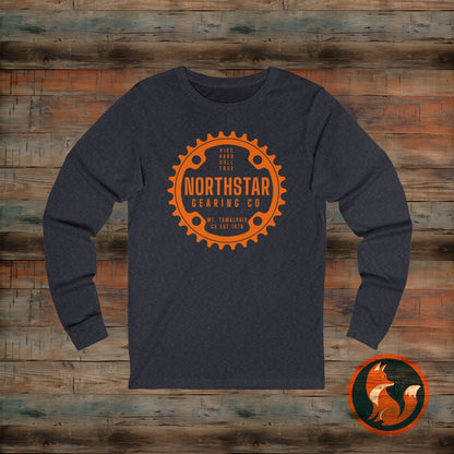 Unisex Jersey Long Sleeve Tee, Cozy Casual Top, Stylish Mountain Biking Apparel, Gift for Mountain Bikers, Outdoor Adventure Shirt