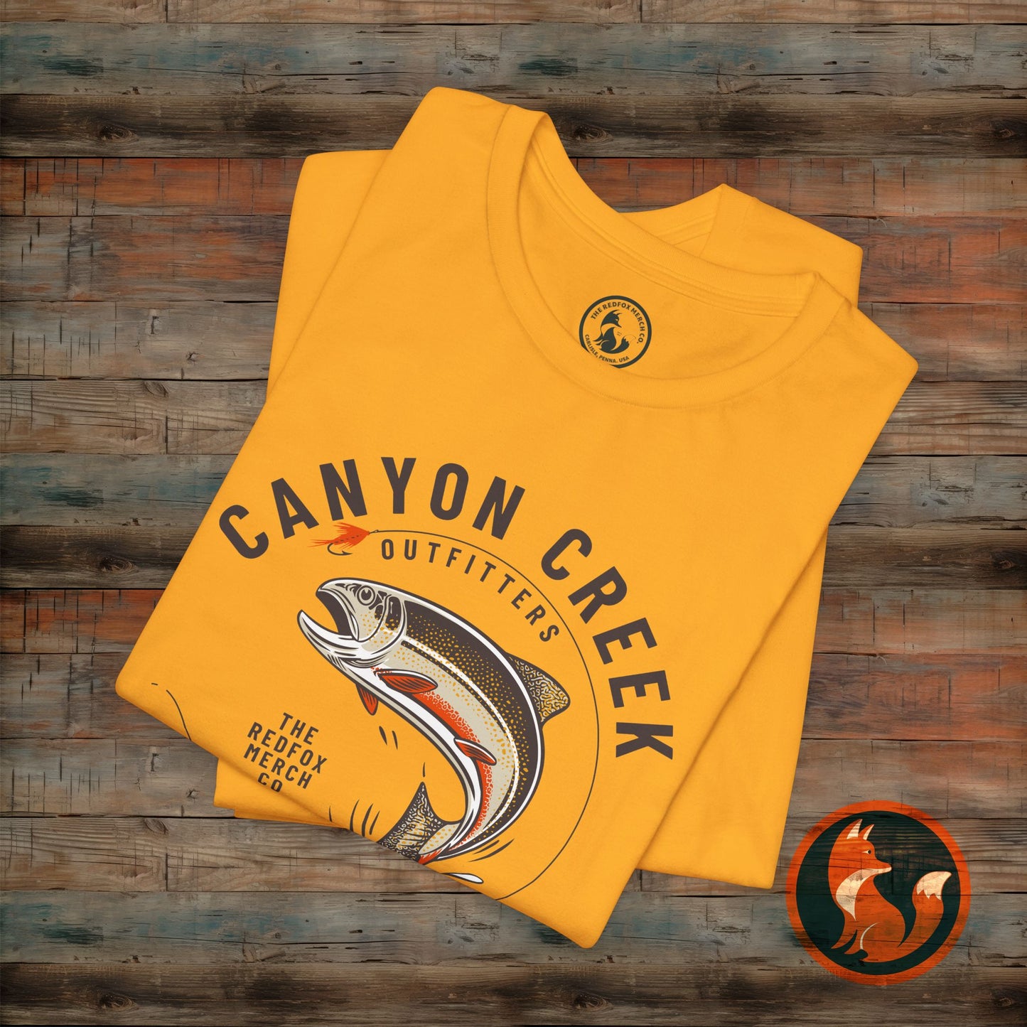 Canyon Creek Vintage Fishing Tee, Unisex Casual Shirt, Outdoor Adventure Apparel, Gift for Anglers, Nature Lover's Tee