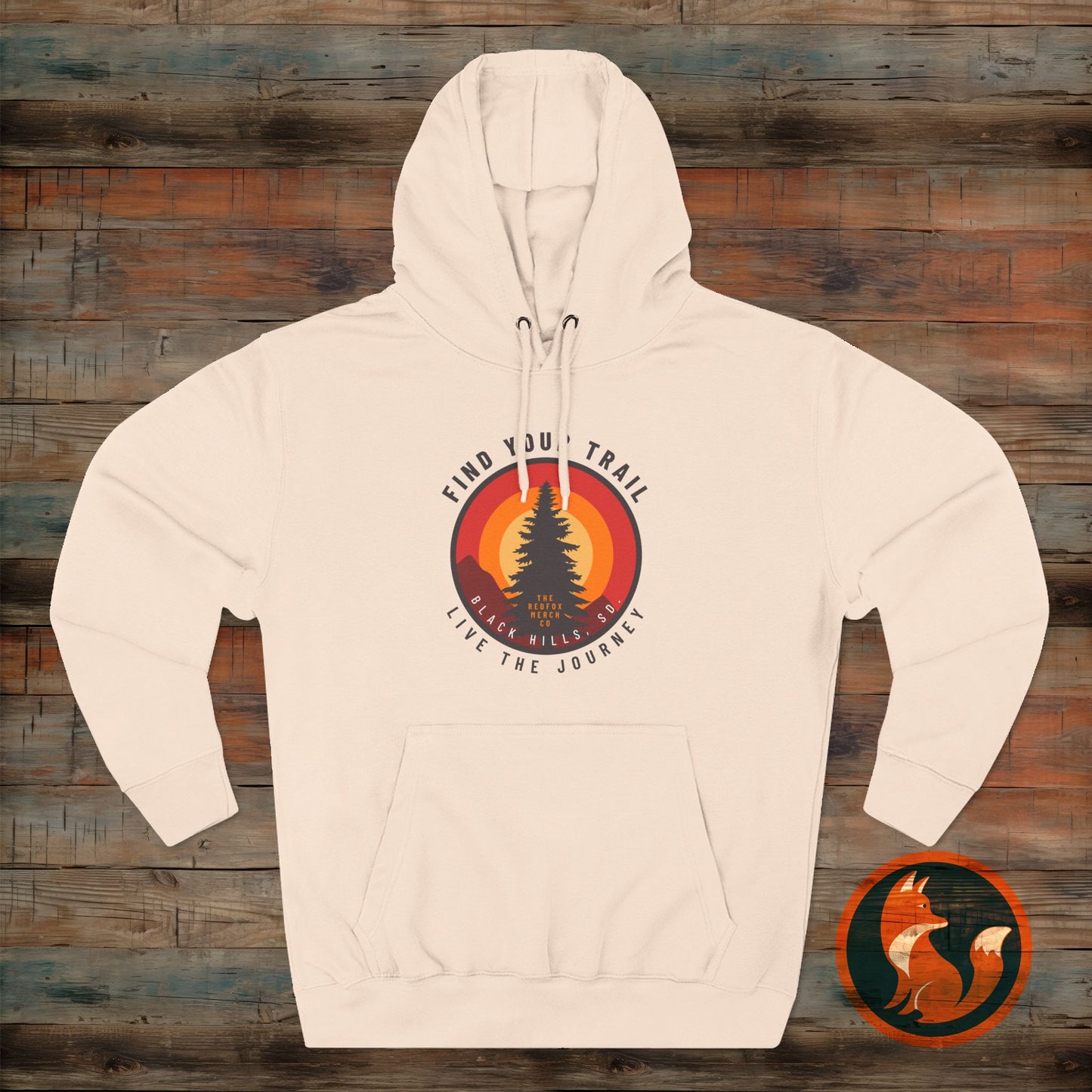 Adventure-Inspired Fleece Hoodie with Retro Design, Cozy Layer for Nature Lovers, Perfect for Hiking, Camping, Travel, Gifts