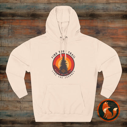 Adventure-Inspired Fleece Hoodie with Retro Design, Cozy Layer for Nature Lovers, Perfect for Hiking, Camping, Travel, Gifts