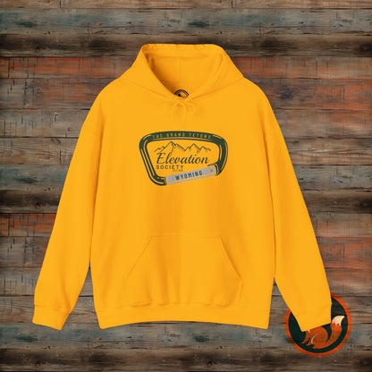 Elevation Society Hoodie, Cozy Unisex Sweatshirt for Outdoor Adventures, Perfect for Friends, Gift for Grads, Casual Wear, Travel