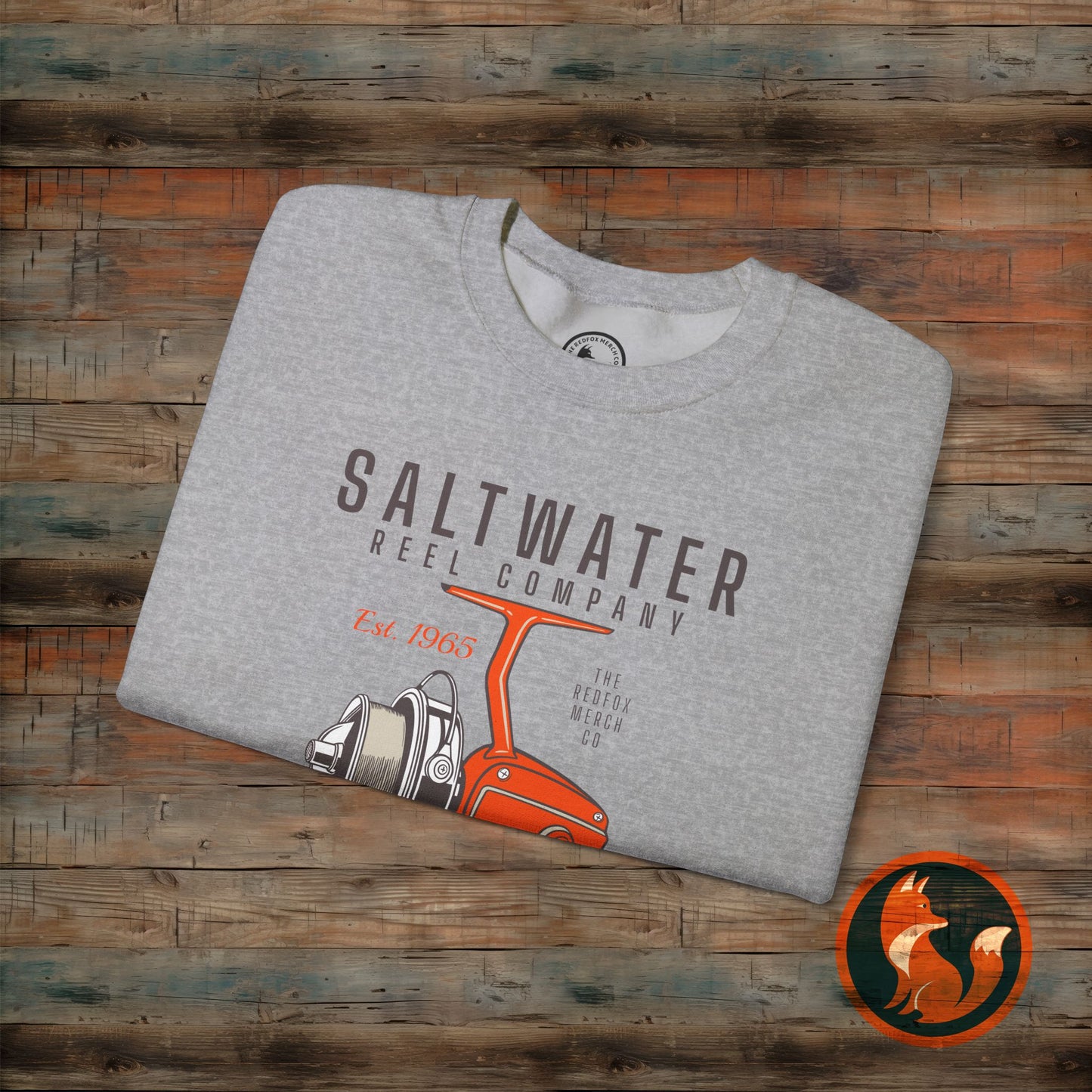 Saltwater Fishing Crewneck Sweatshirt, Unisex Casual Outerwear, Gift for Anglers, Cozy Fishing Apparel, Nautical Style