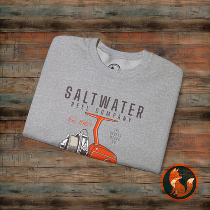 Saltwater Fishing Crewneck Sweatshirt, Unisex Casual Outerwear, Gift for Anglers, Cozy Fishing Apparel, Nautical Style