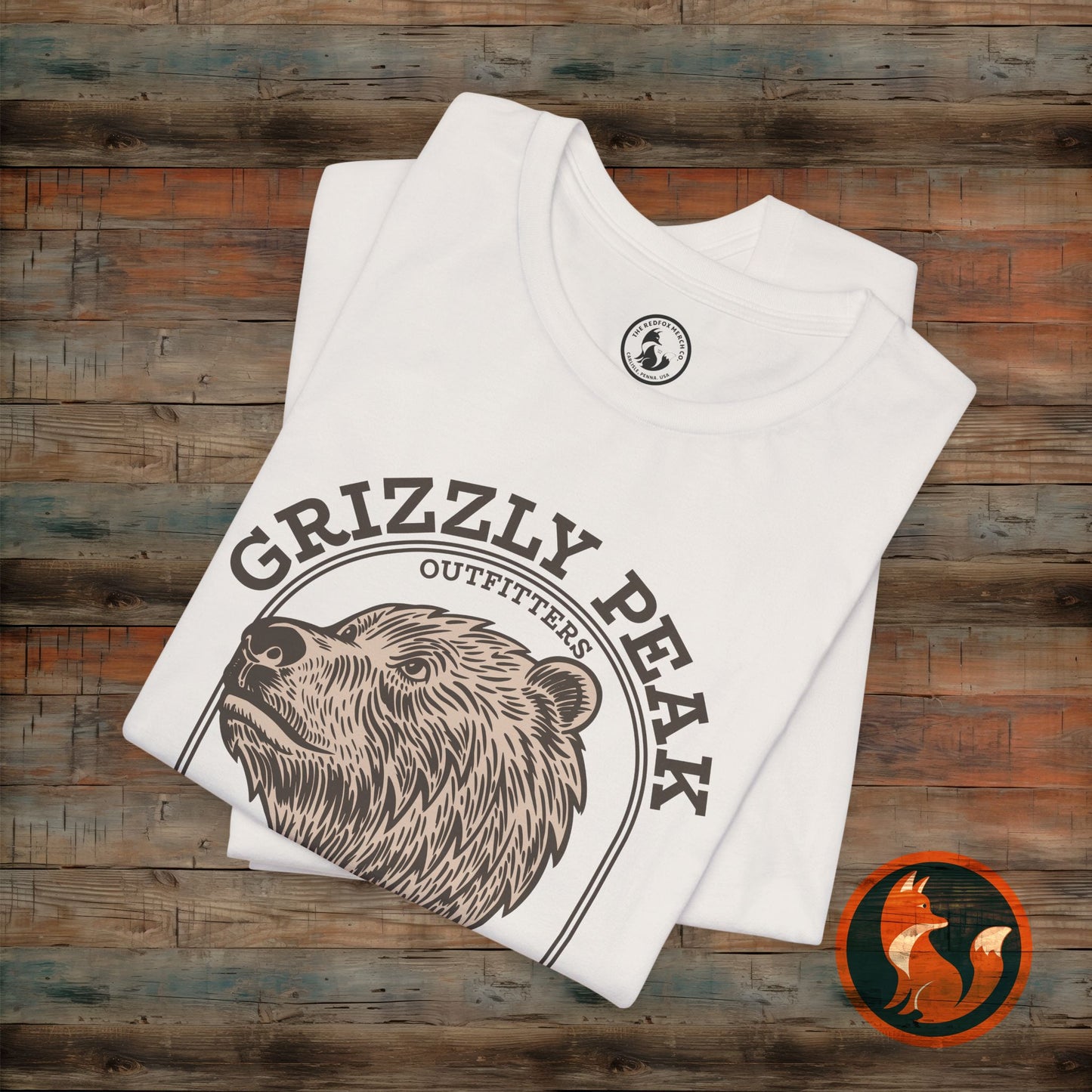Grizzly Peak Unisex Short Sleeve Tee - Nature Lover's Graphic T-Shirt - Outdoor Adventure, Camping, Hiking Gift, Funny Wildlife Tee