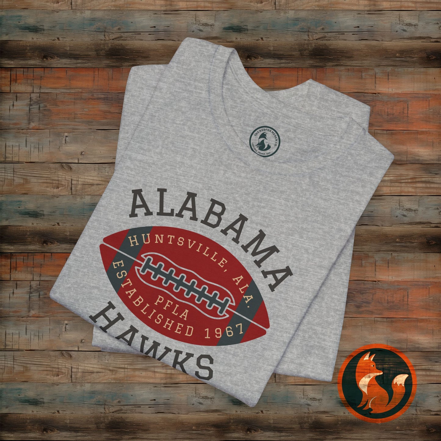 Alabama Hawks Football Tee - Unisex Jersey Short Sleeve, Game Day Shirt, Team Apparel, Sports Clothing, Casual Wear