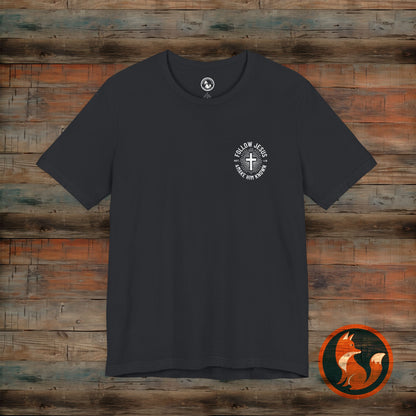 Faith-Inspired Unisex Tee - Follow Jesus Design, Christian Apparel, Inspirational Shirt, Gift for Believers, Religious Tee