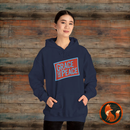 Unisex Grace and Peace Hooded Sweatshirt | Cozy Gift for Faith, Spirituality, Relaxation, Thoughtful Occasions, Everyday Wear