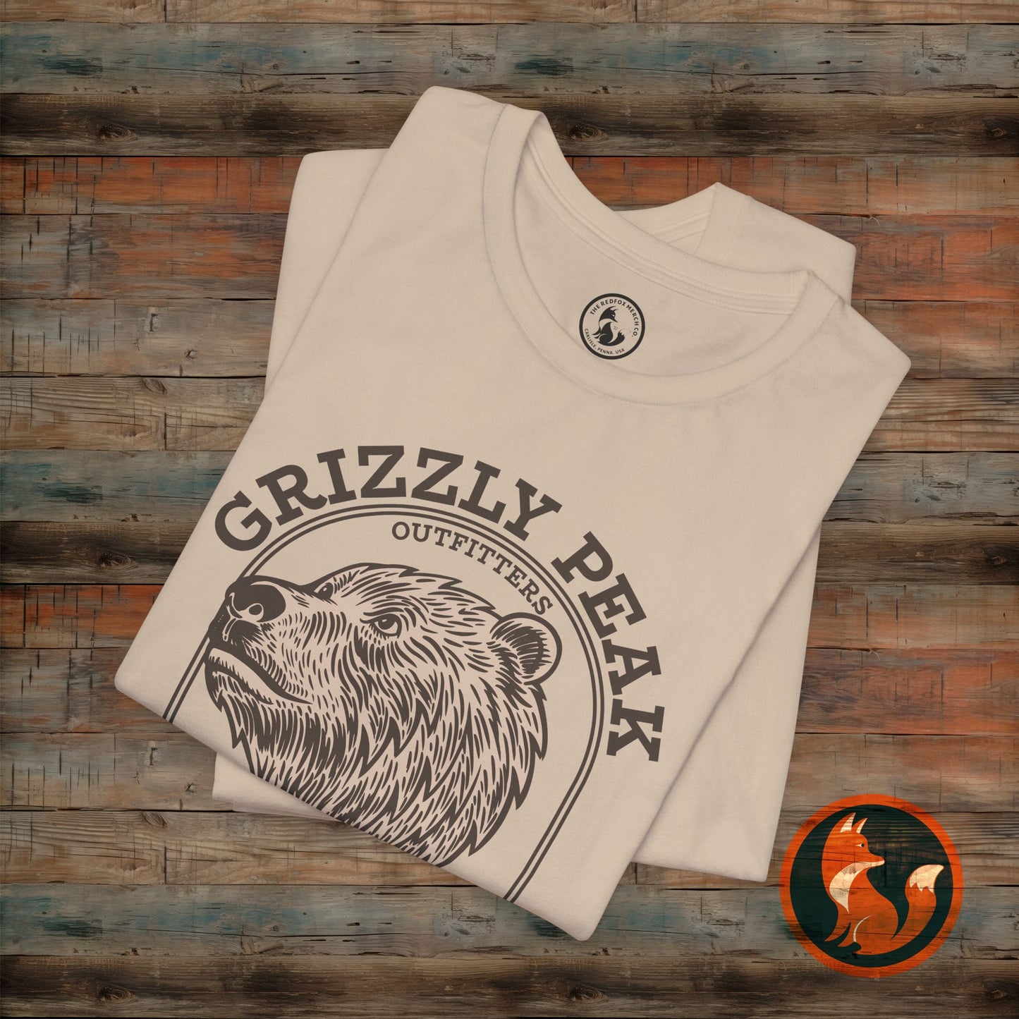 Grizzly Peak Unisex Short Sleeve Tee - Nature Lover's Graphic T-Shirt - Outdoor Adventure, Camping, Hiking Gift, Funny Wildlife Tee