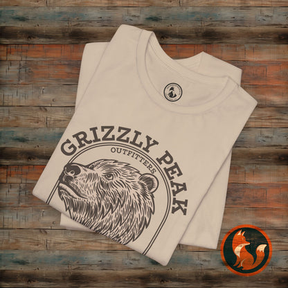 Grizzly Peak Unisex Short Sleeve Tee - Nature Lover's Graphic T-Shirt - Outdoor Adventure, Camping, Hiking Gift, Funny Wildlife Tee