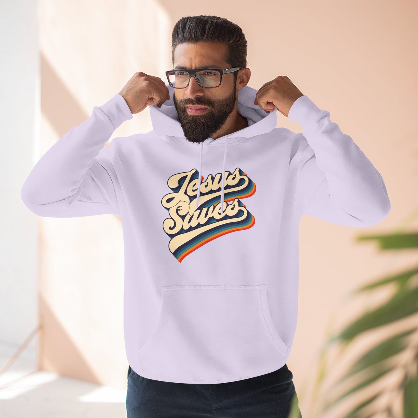 Vintage Jesus Saves Fleece Hoodie, Cozy Religious Sweatshirt, Faith-based Gift, Winter Wardrobe Essential, Perfect for Church Events
