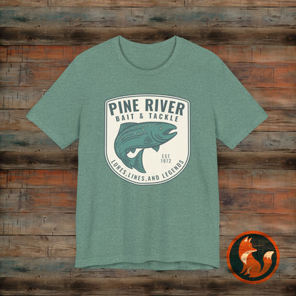 Pine River Fishing Tee - Perfect for Outdoors Enthusiasts, Great for Summer, Father's Day, Fishing Trips, or Just Casual Wear