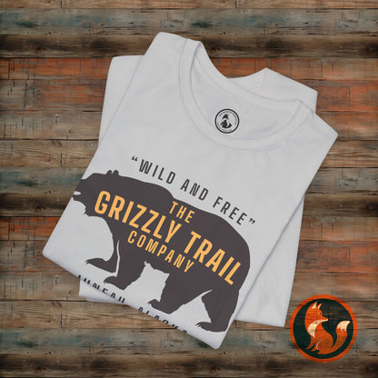 Wild and Free Grizzly Bear T-Shirt, Outdoor Apparel, Adventure Tee, Nature Lover Gift, Unisex Eco-Friendly Shirt