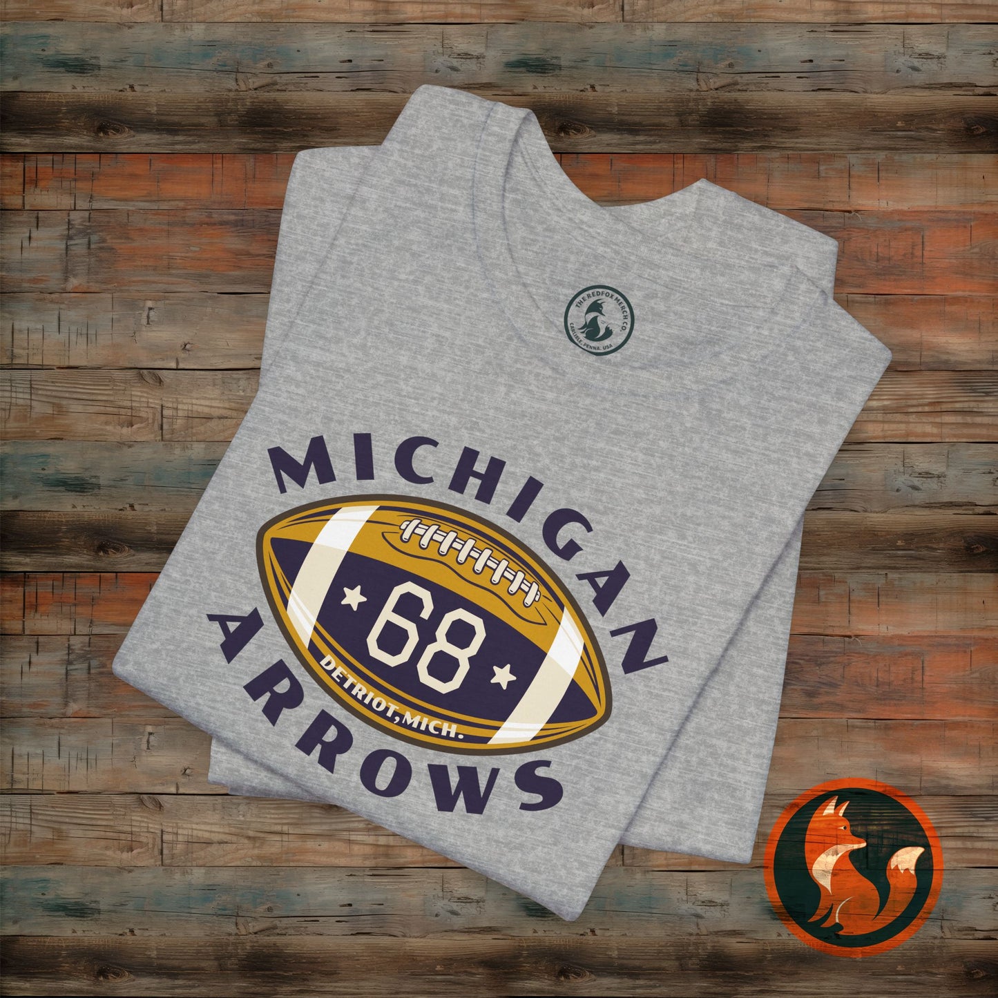 Vintage Michigan Arrows Football Tee, Unisex Classic Sports Shirt, Gift for Him, Casual Wear, Fall Game Day Shirt