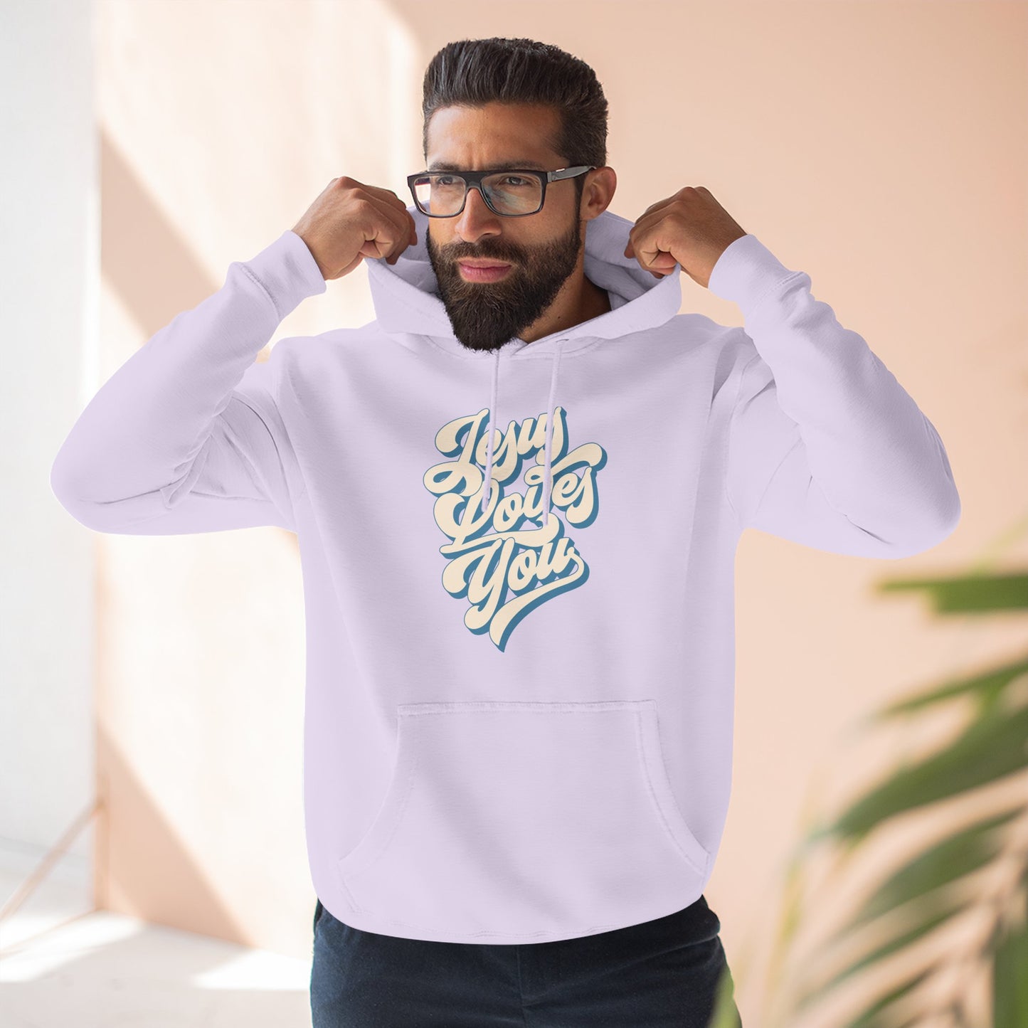 Jesus Loves You Fleece Hoodie - Perfect for Fall and Winter, Casual Wear, Comfortable Fashion, Every Day Essentials