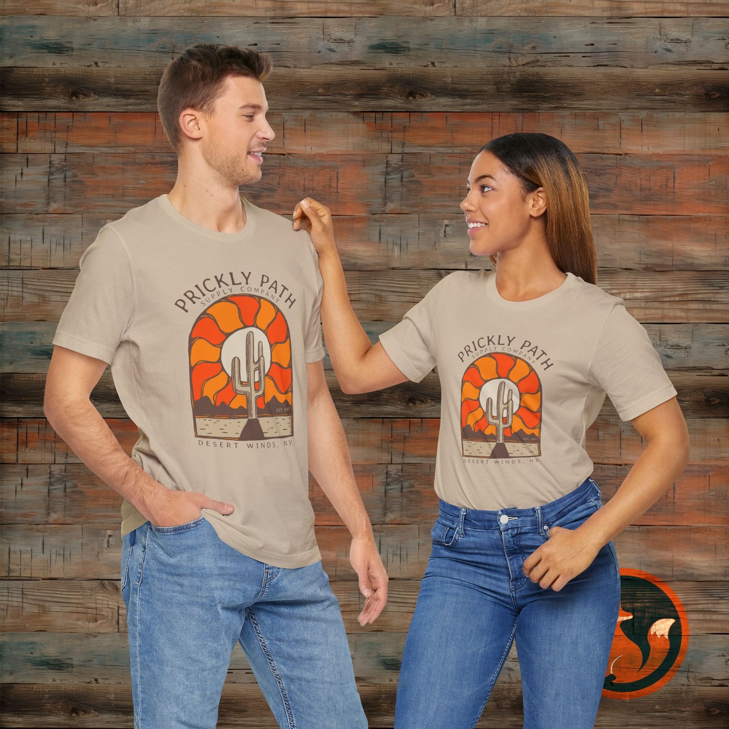 Desert Sunset T-Shirt, Prickly Path Tee, Unisex Graphic Shirt, Outdoor Adventure Apparel, Casual Summer Style