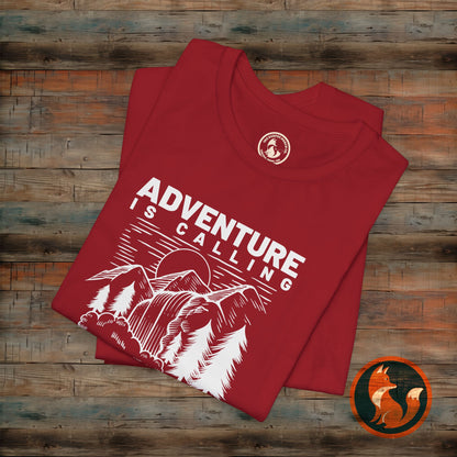 Adventure Is Calling Unisex Tee | Perfect for Outdoor Lovers, Camping, Hiking, Travel, Gifts