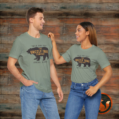 Wild and Free Grizzly Bear T-Shirt, Outdoor Apparel, Adventure Tee, Nature Lover Gift, Unisex Eco-Friendly Shirt