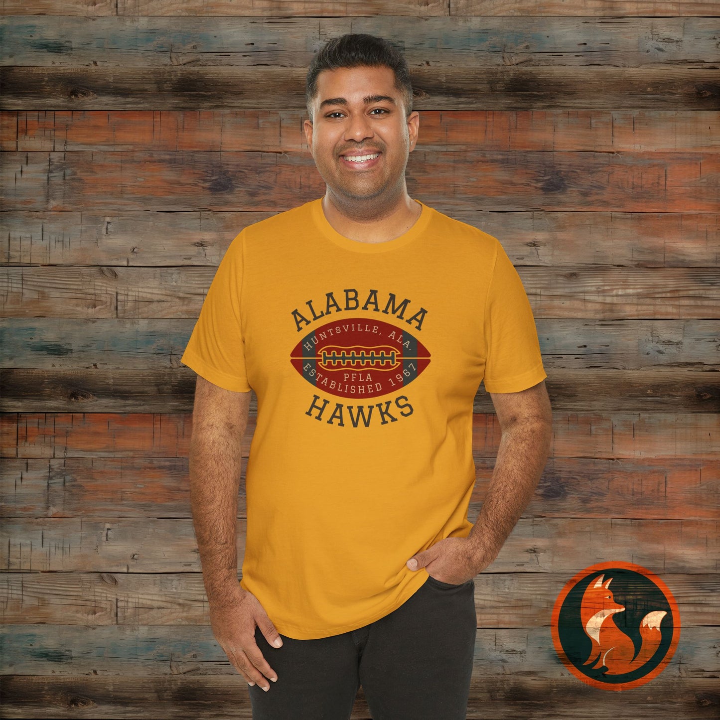 Alabama Hawks Football Tee - Unisex Jersey Short Sleeve, Game Day Shirt, Team Apparel, Sports Clothing, Casual Wear