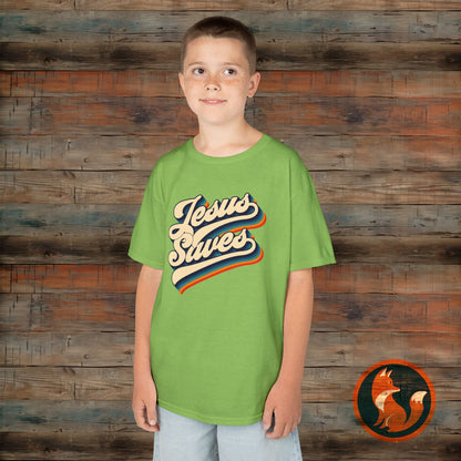 Kids Jesus Saves Tee, Cute Christian Tee, Church T-Shirt, Kids Casual Wear, Faith-Based Apparel