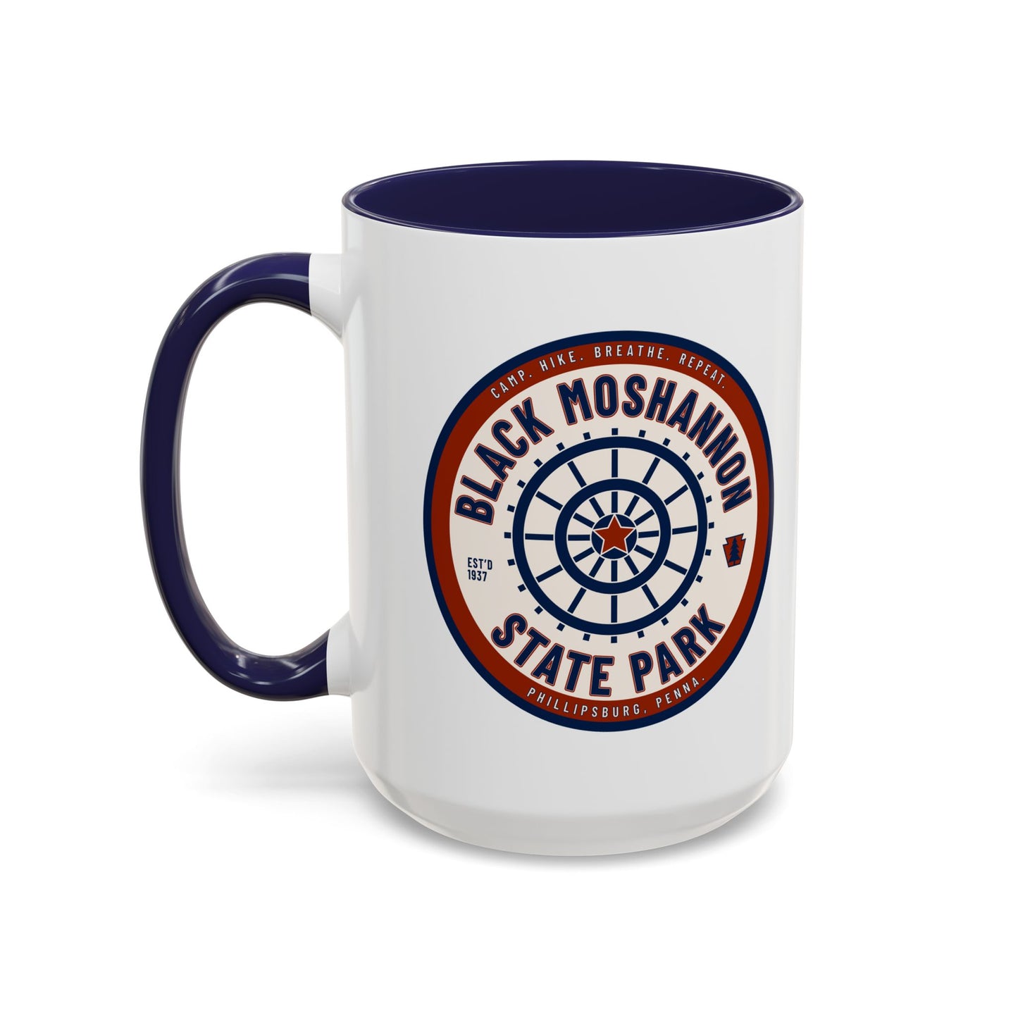 Accent Coffee Mug with Black Moshannion State Park Design - Perfect for Nature Lovers, Hiking Gifts, Outdoor Adventures, Unique Coffee [...]