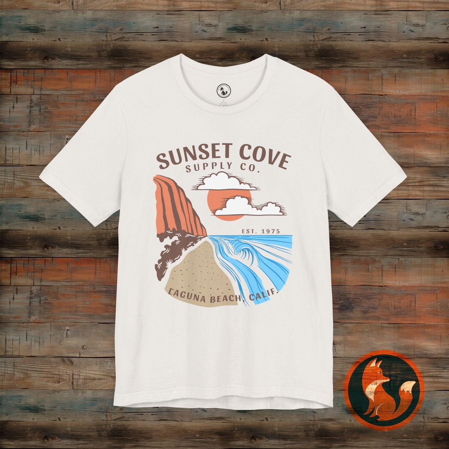 Sunset Cove Graphic Tee, Unisex Beach Shirt, Casual Summer Wear, Gift for Ocean Lovers, Vacation Apparel, Retro Beach Vibes