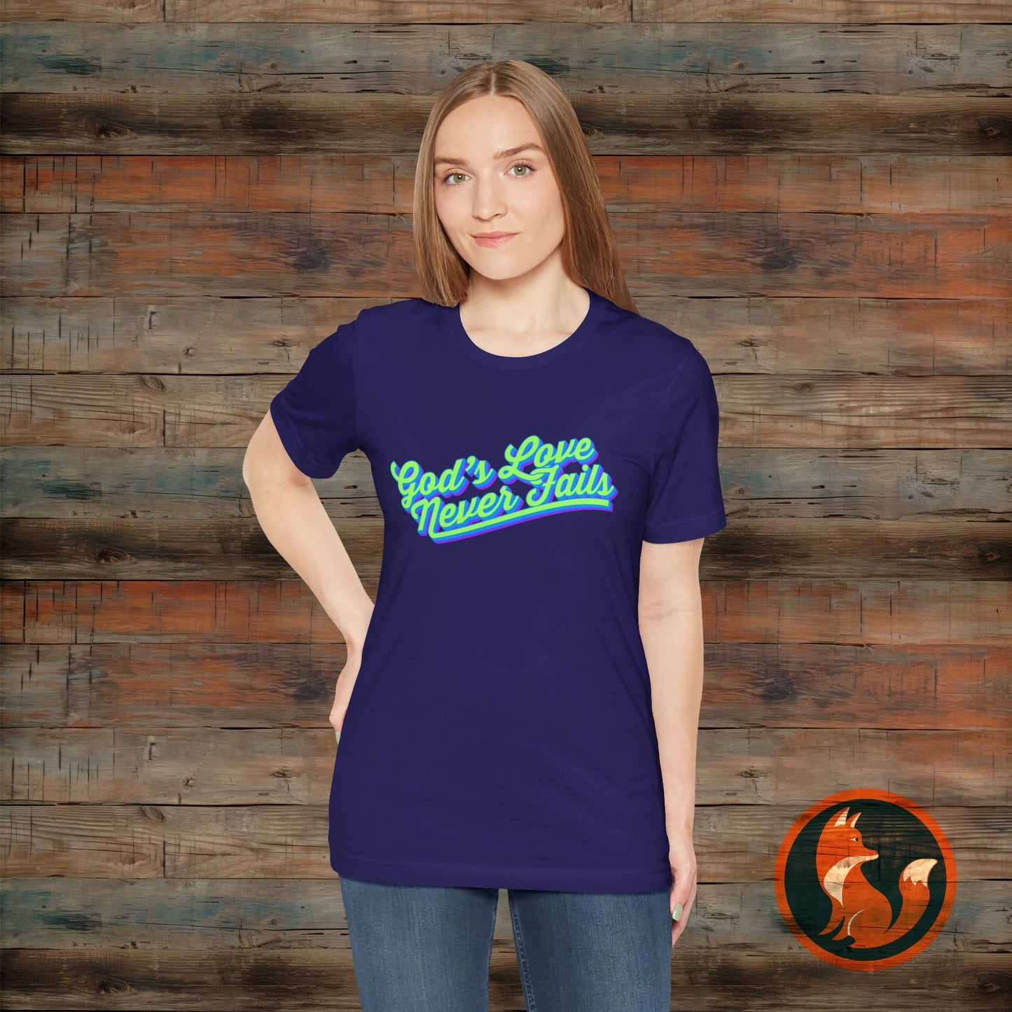 God's Love Never Fails Unisex Tee, Faith-Based Shirt, Religious Apparel, Inspirational T-Shirt, Christian Gifts, Everyday Comfort