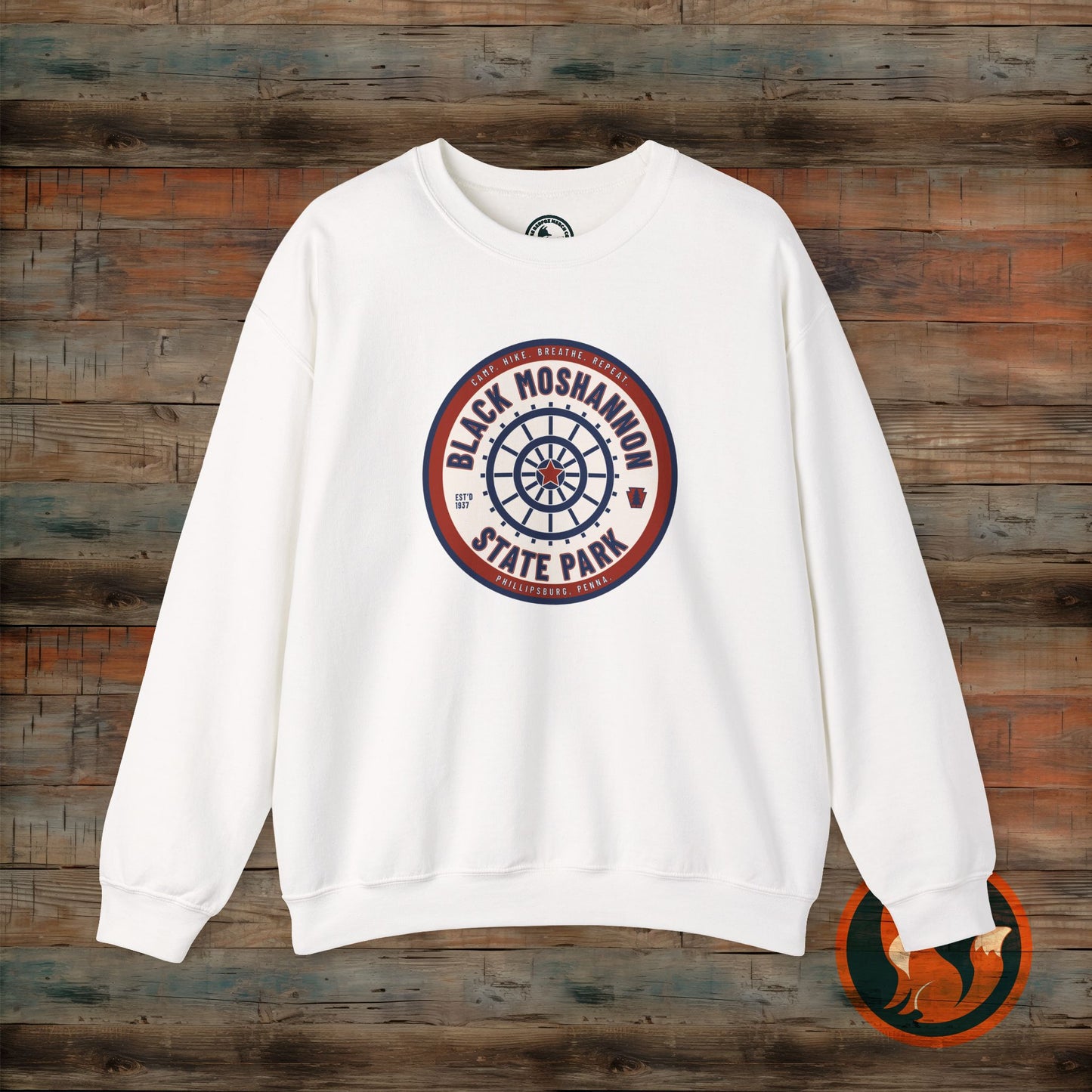 Unisex Heavy Blend™ Crewneck Sweatshirt - Vintage Black Moshanon State Park Design, Outdoor Adventure Wear, Perfect Gift for Nature [...]