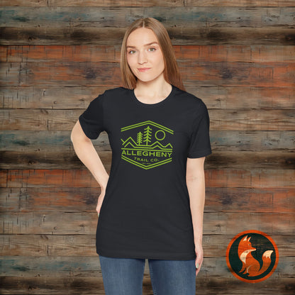 Nature-Inspired Unisex Tee with Allegheny Trail Design, Outdoor Adventure Shirt, Eco-Friendly Apparel, Hiking Gift, Travel T-Shirt
